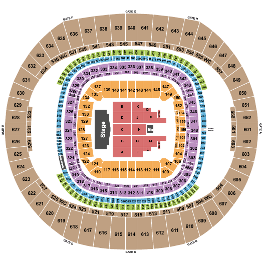 Caesars Superdome Bruno Mars Seating Chart